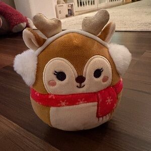 Squishmallows Brown and Red Reindeer Plush